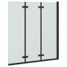 Osłona prysznicowa Czarny 130 x 138 cm Szkło ESG i aluminium