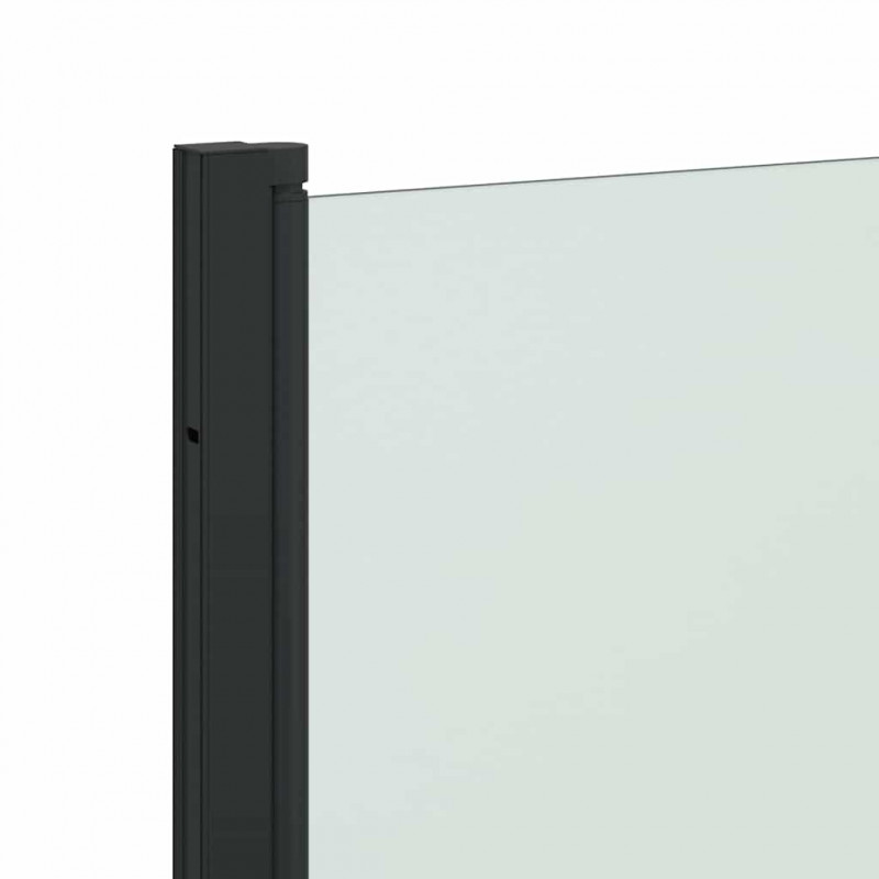 Osłona prysznicowa Czarny 130 x 138 cm Szkło ESG i aluminium