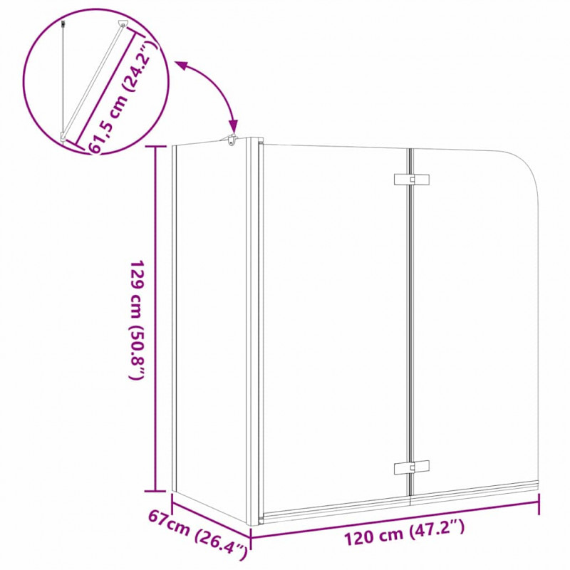 Osłona prysznicowa Czarny 120 x 68 x 130 cm