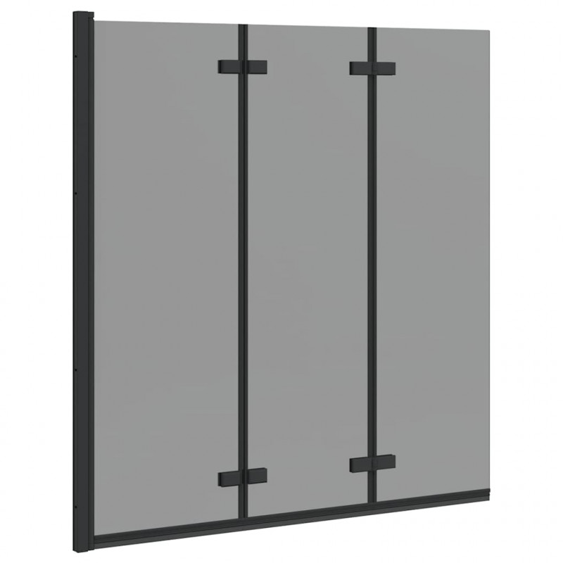Osłona prysznicowa Czarny 130 x 138 cm Szkło ESG i aluminium