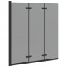 Osłona prysznicowa Czarny 130 x 138 cm Szkło ESG i aluminium