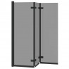 Osłona prysznicowa Czarny 130 x 138 cm Szkło ESG i aluminium