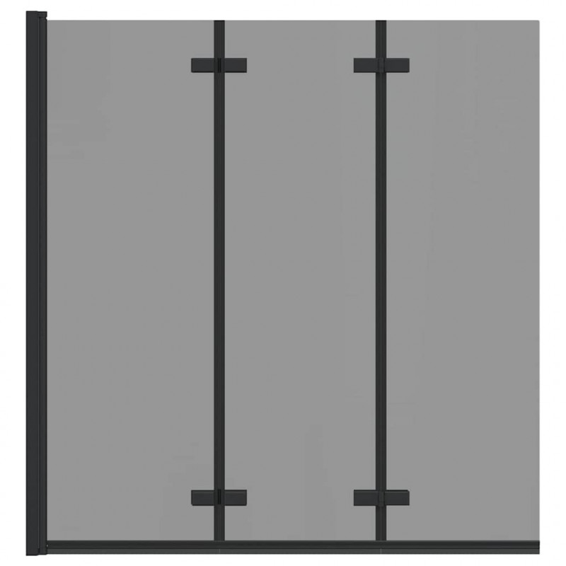 Osłona prysznicowa Czarny 130 x 138 cm Szkło ESG i aluminium