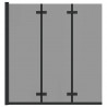 Osłona prysznicowa Czarny 130 x 138 cm Szkło ESG i aluminium