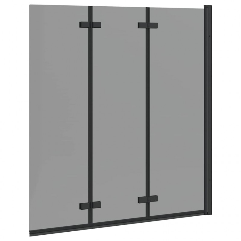 Osłona prysznicowa Czarny 130 x 138 cm Szkło ESG i aluminium