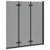 Osłona prysznicowa Czarny 130 x 138 cm Szkło ESG i aluminium