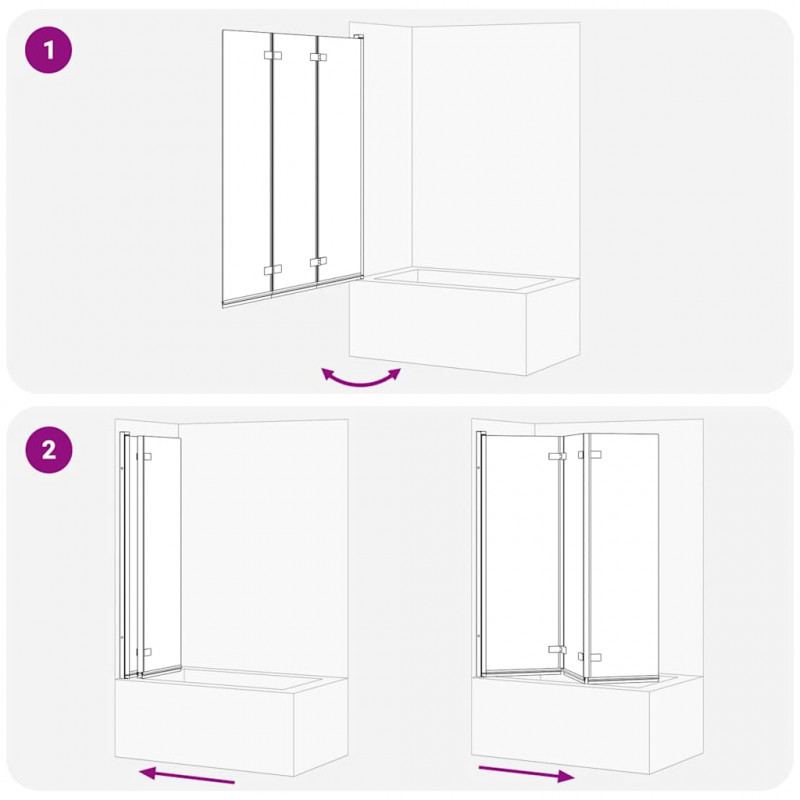 Osłona prysznicowa Czarny 130 x 138 cm Szkło ESG i aluminium