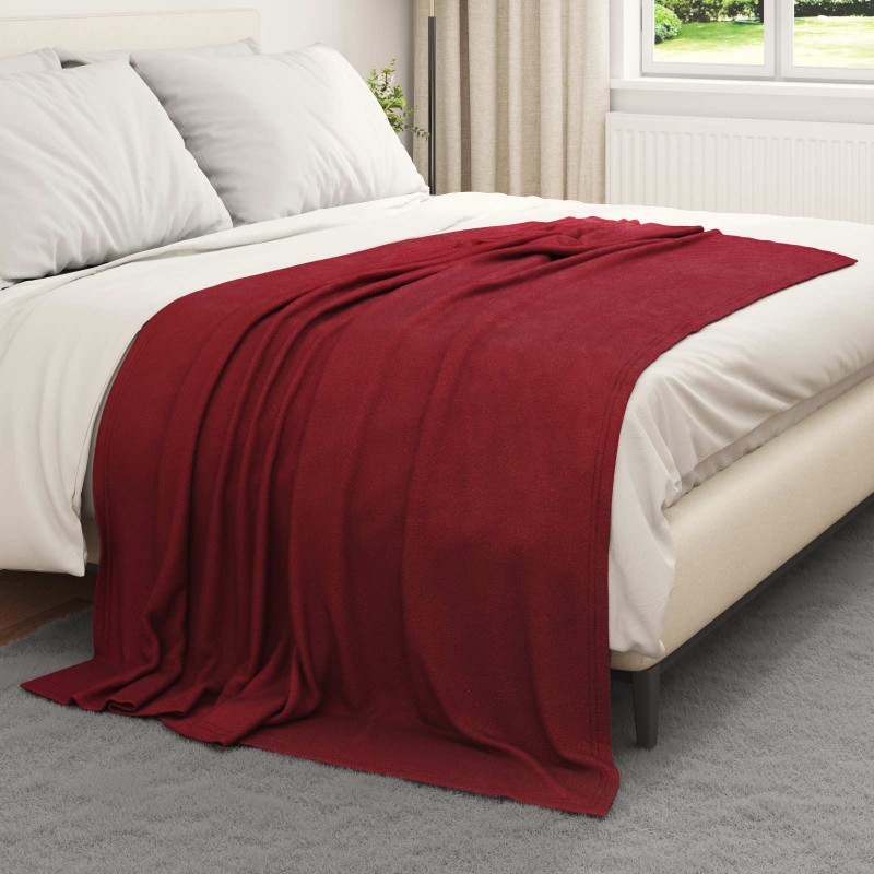 Koce narzutowe 6 pcs Bordeaux Czerwony 200 x 150 cm Polar