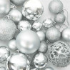 Zestaw Bombek Choinkowych 120 pcs Srebrny Z tworzywa sztucznego