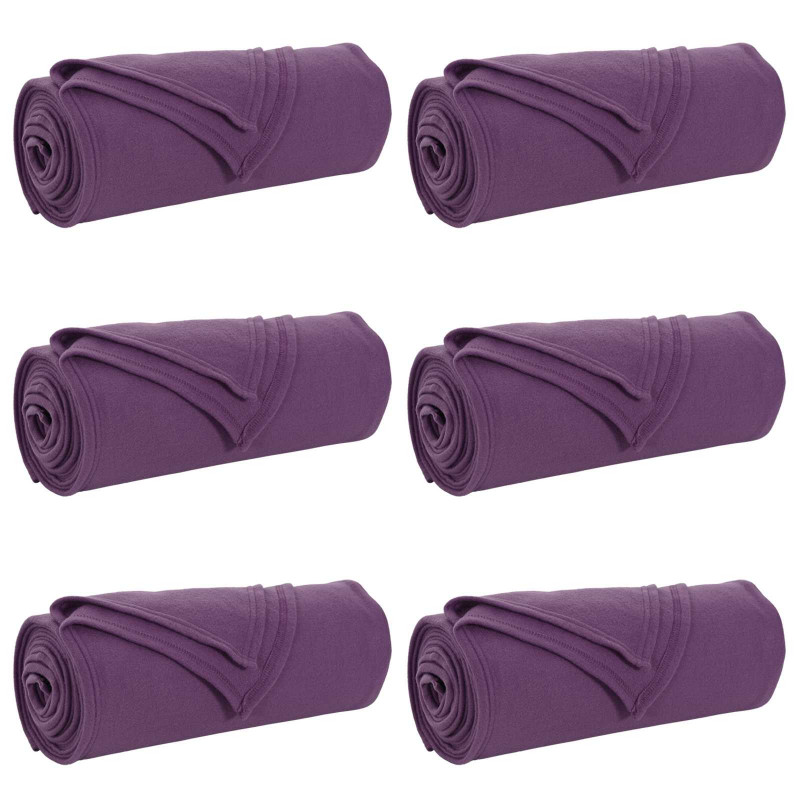 Koce narzutowe 6 pcs Fioletowy 170 x 130 cm Polar