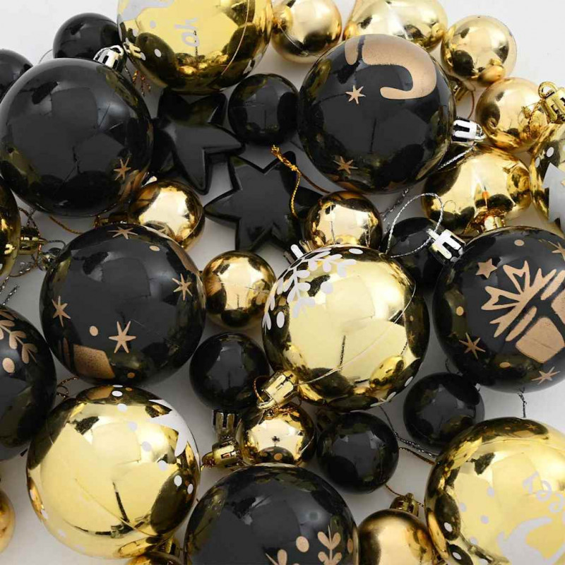 Zestaw Bombek Choinkowych 40 pcs Czarny i złoto