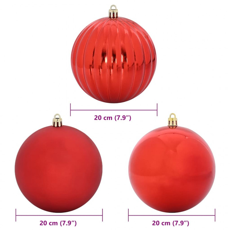 Zestaw Bombek Świątecznych XXL 4 pcs Czerwony