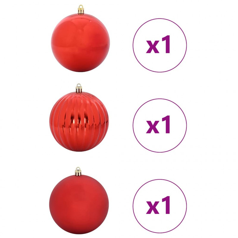 Zestaw Bombek Bożonarodzeniowych XXL 3 pcs Czerwony