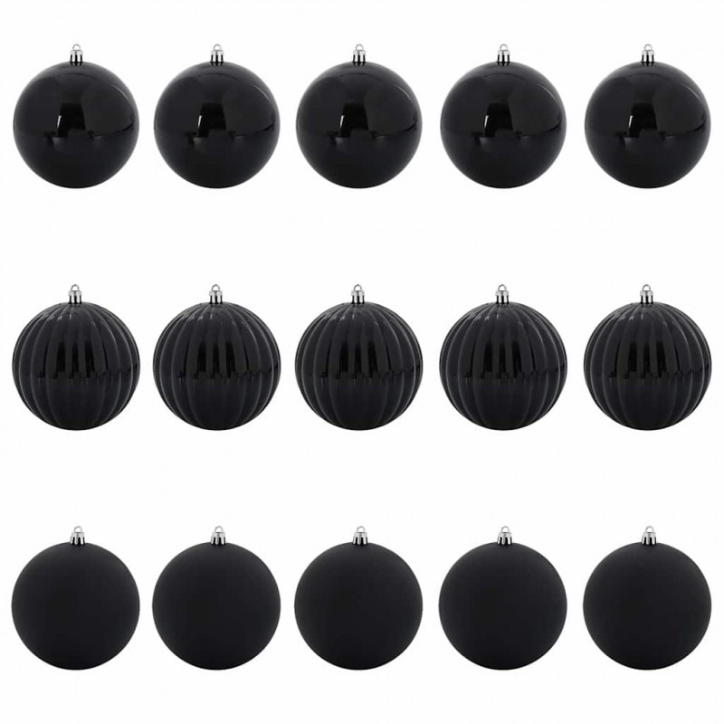 Zestaw bombek świątecznych XL 15 pcs Czarny