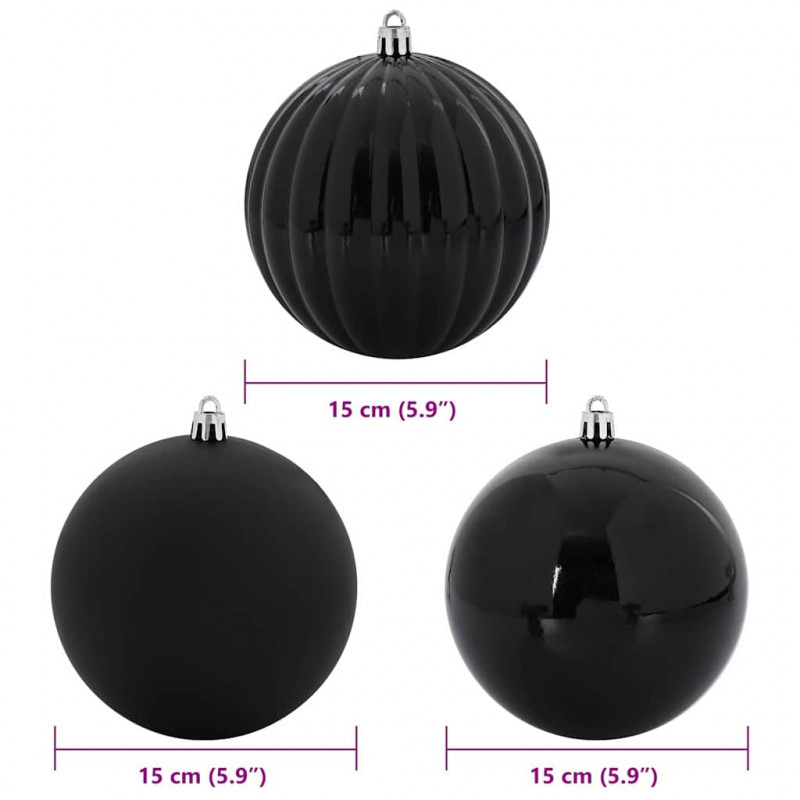 Zestaw Bombek Świątecznych XL 9 pcs Czarny
