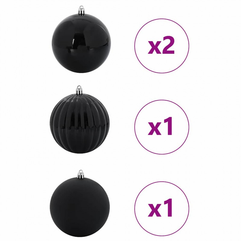 Zestaw bombek świątecznych XXL 4 pcs Czarny
