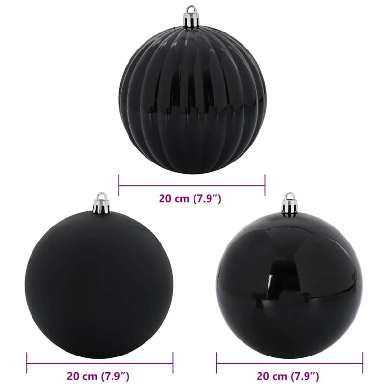 Zestaw bombek świątecznych XXL 4 pcs Czarny
