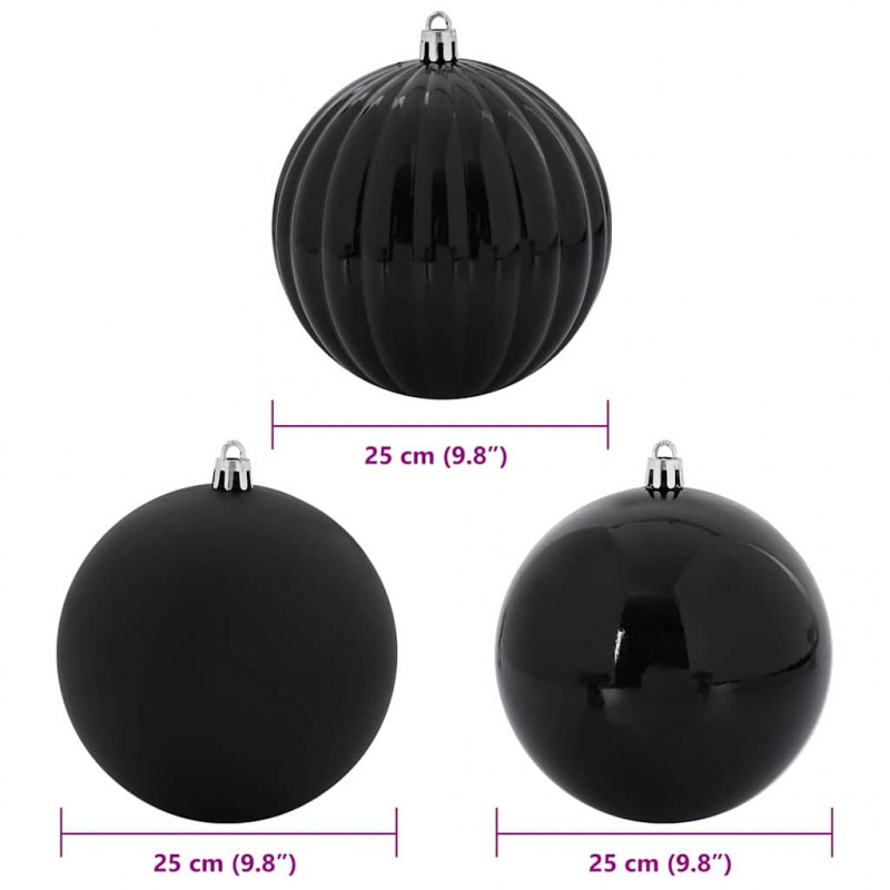 Zestaw bombek świątecznych XXL 3 pcs Czarny