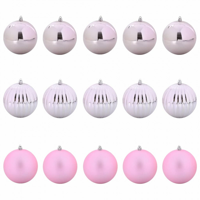 Zestaw Bombek Świątecznych XL 15 pcs Różowy