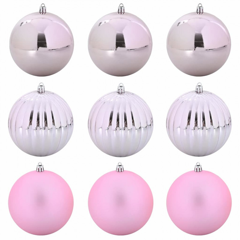 Zestaw Bombek Świątecznych XL 9 pcs Różowy