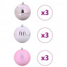Zestaw Bombek Świątecznych XL 9 pcs Różowy
