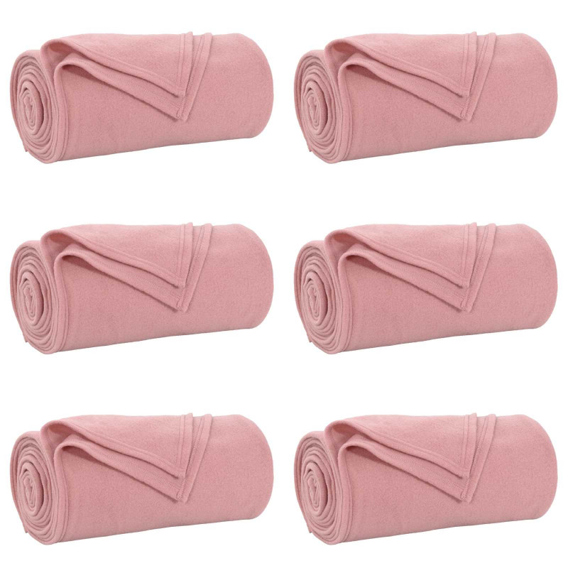 Koce narzutowe 6 pcs Różowy 270 x 240 cm Polar