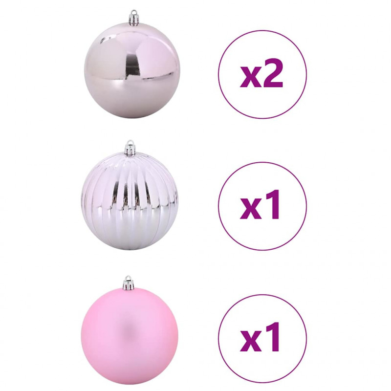 Zestaw Bombek Świątecznych XXL 4 pcs Różowy