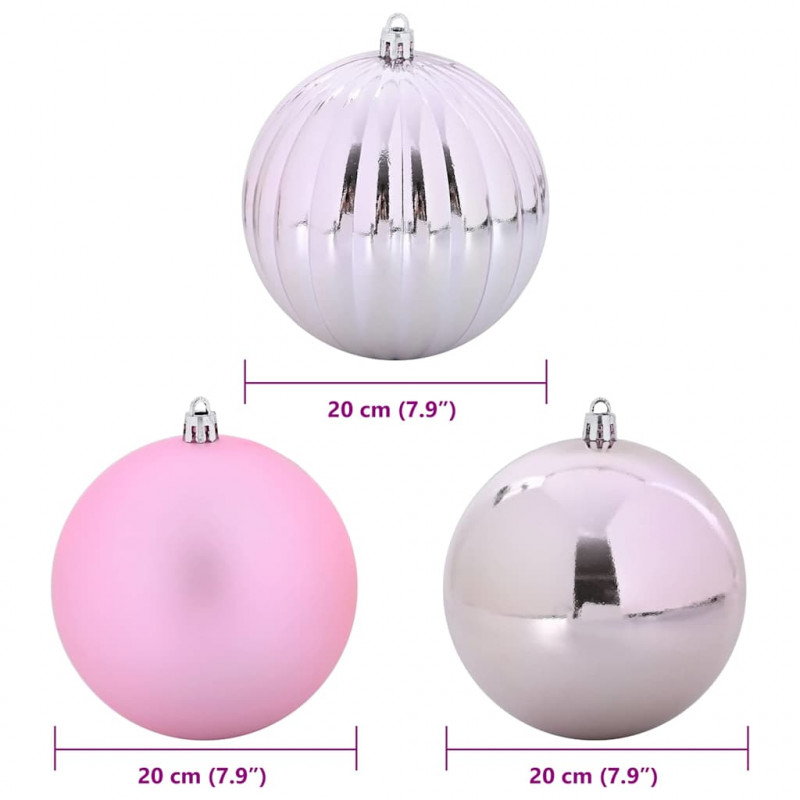 Zestaw Bombek Świątecznych XXL 4 pcs Różowy