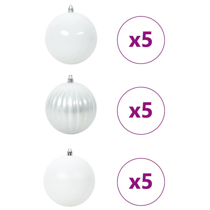 Zestaw Bombek Świątecznych XL 15 pcs Biały