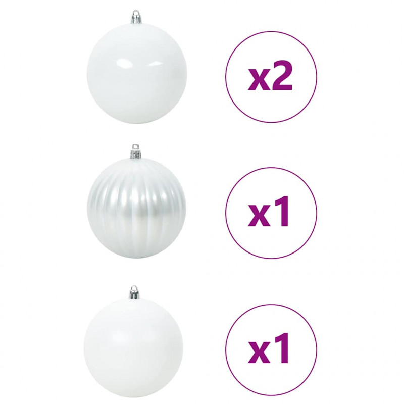 Zestaw Bombek Świątecznych XXL 4 pcs Biały