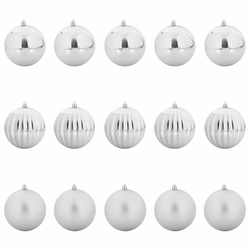 Zestaw Bombek Świątecznych XL 15 pcs Srebrny