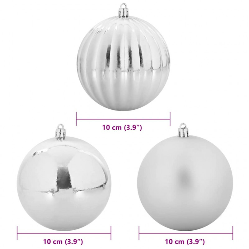 Zestaw Bombek Świątecznych XL 15 pcs Srebrny
