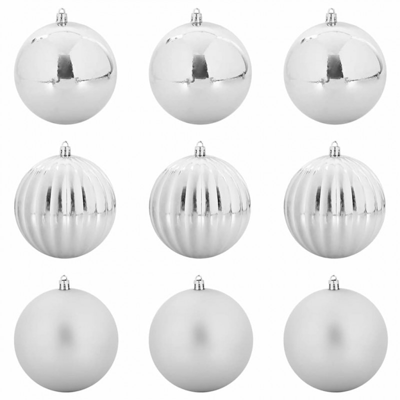Zestaw Bombek Świątecznych XL 9 pcs Srebrny
