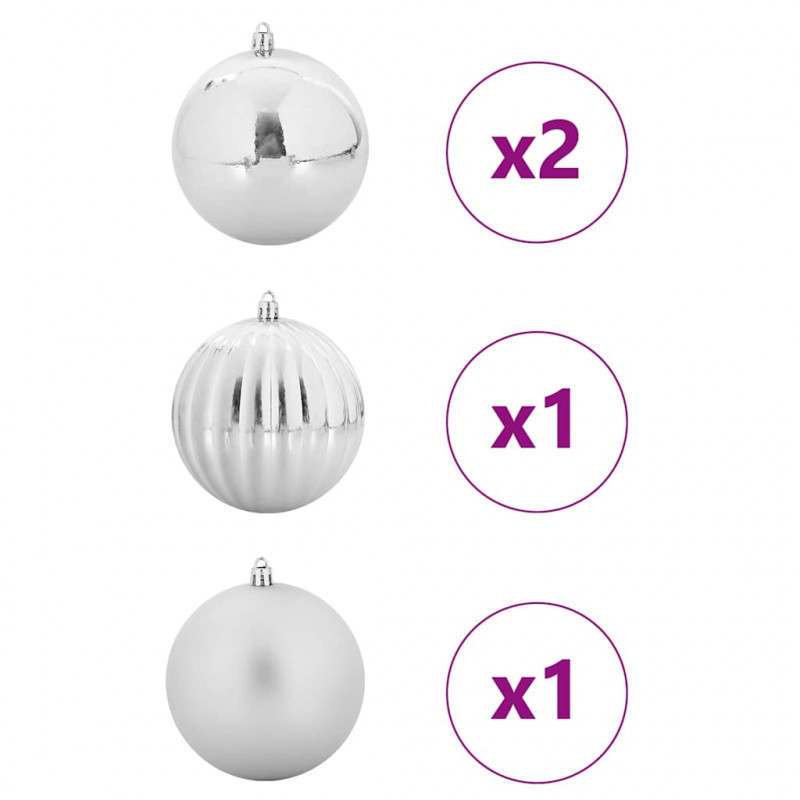 Zestaw Bombek Choinkowych XXL 4 pcs Srebrny