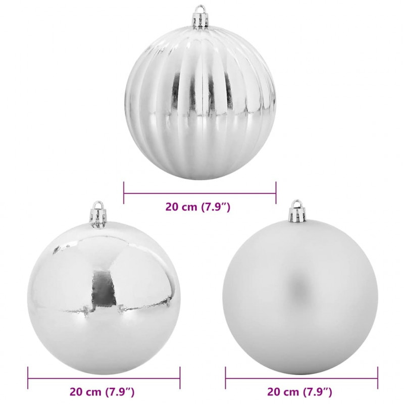 Zestaw Bombek Choinkowych XXL 4 pcs Srebrny