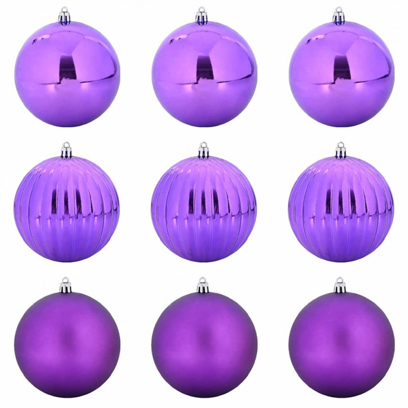 Zestaw Bombek Bożonarodzeniowych XL 9 pcs Liliowy