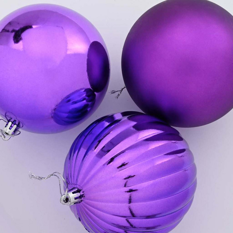 Zestaw Bombek Świątecznych XXL 3 pcs Liliowy