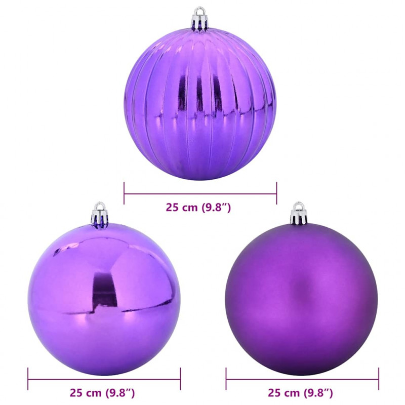 Zestaw Bombek Świątecznych XXL 3 pcs Liliowy