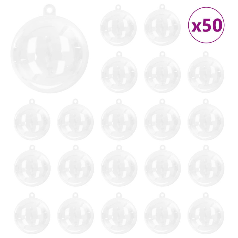 Zestaw Bombek Choinkowych 50 pcs przezroczysty Ø 5 cm