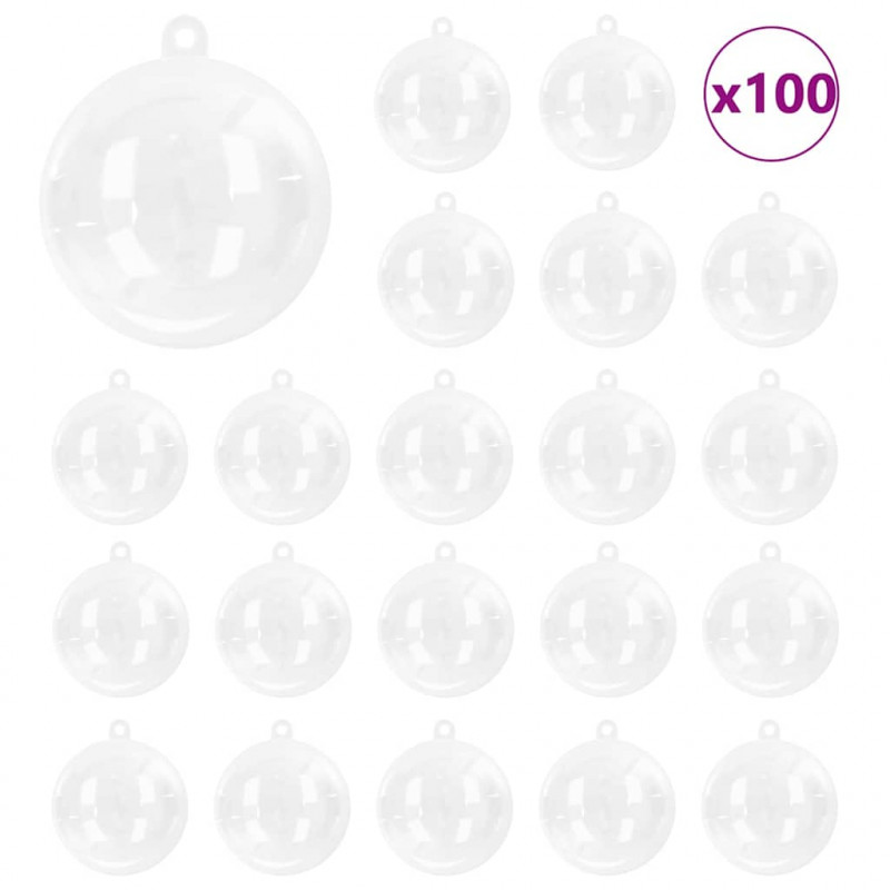 Zestaw Bombek Choinkowych 100 pcs przezroczysty Ø 10 cm