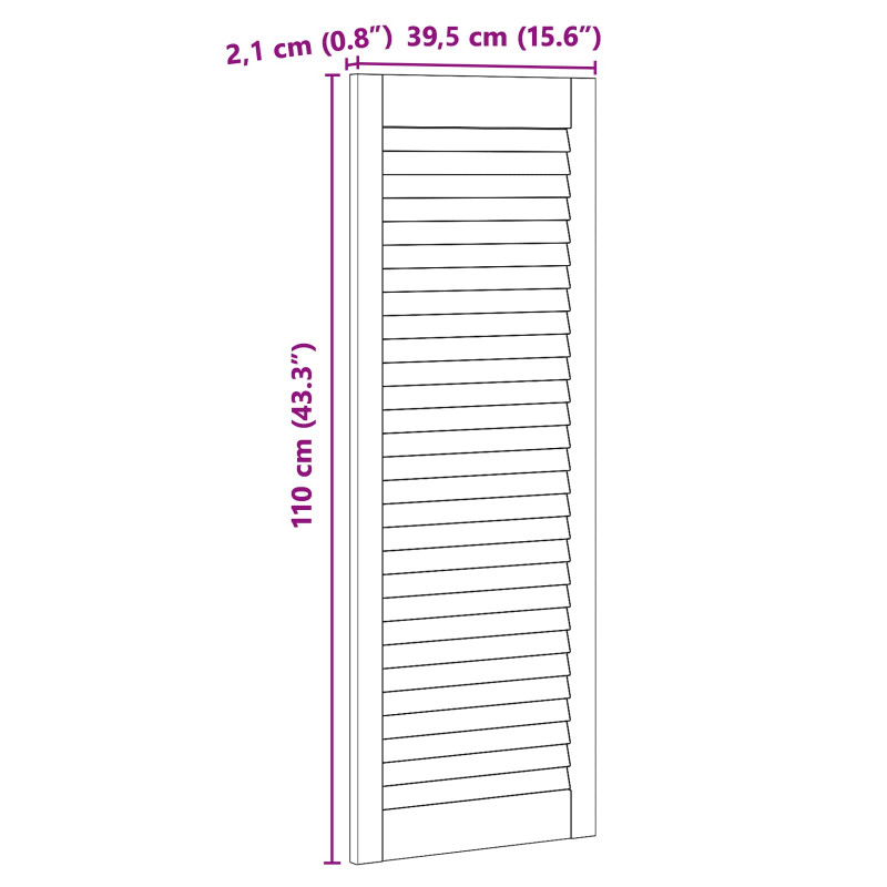 Drzwi do szafki z drzwiami 2 pcs Naturalny 110 x 2,1 x 39,5 cm