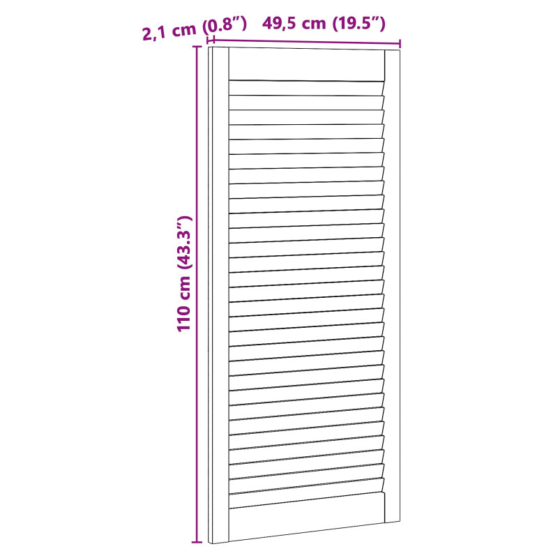 Drzwi do szafki z drzwiami 2 pcs Naturalny 49,5 x 2,1 x 110 cm