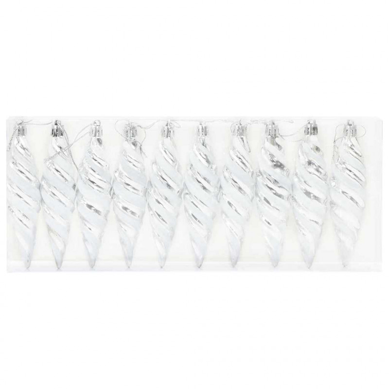 Świąteczna kula w spiralnym kształcie 40 pcs Srebrny