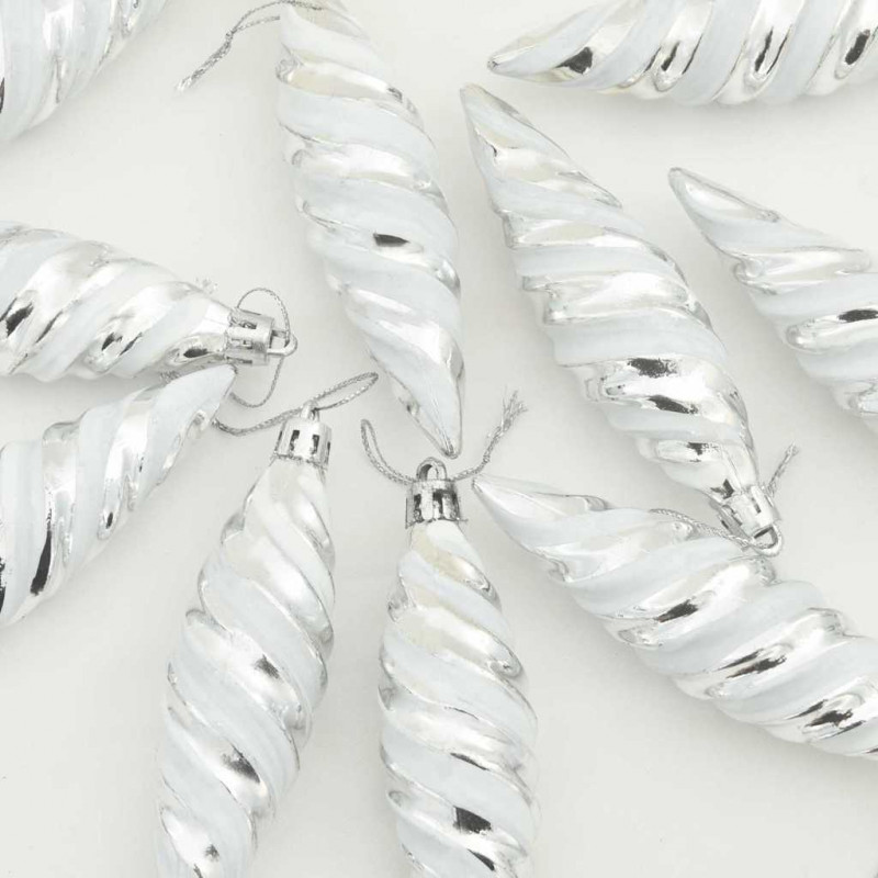 Świąteczna kula w spiralnym kształcie 40 pcs Srebrny