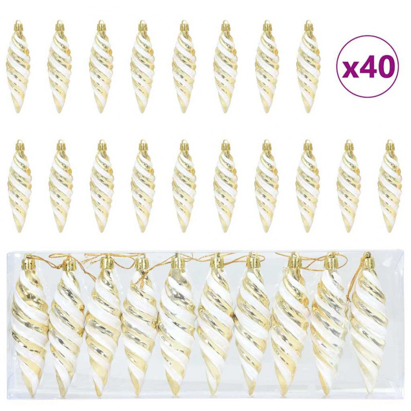 Świąteczna kula w spiralnym kształcie 40 pcs złoty