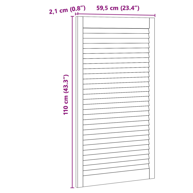Drzwi do szafki z drzwiami 2 pcs Naturalny 110 x 2,1 x 59,5 cm