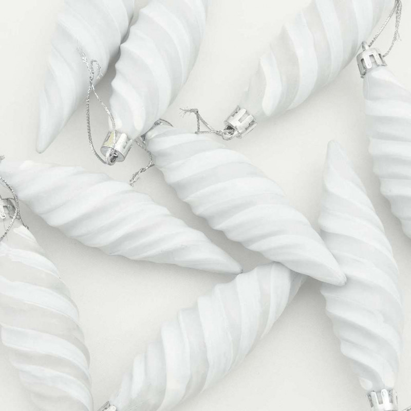 Świąteczna kula w spiralnym kształcie 40 pcs Biały