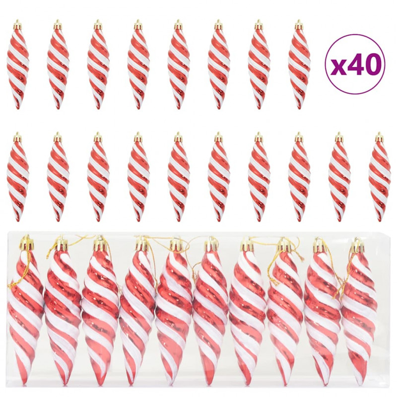 Świąteczna kula w spiralnym kształcie 40 pcs Czerwony
