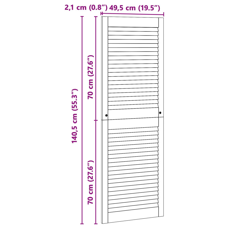 Drzwi do szafki 2 pcs Naturalny 49,5 x 2,1 x 140,5 cm