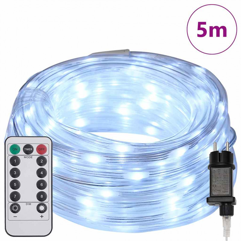 Lina świetlna z 120 diodami LED Zimna biel 5 m PVC